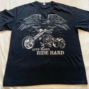 “Live hard ride hard” biker t shirt